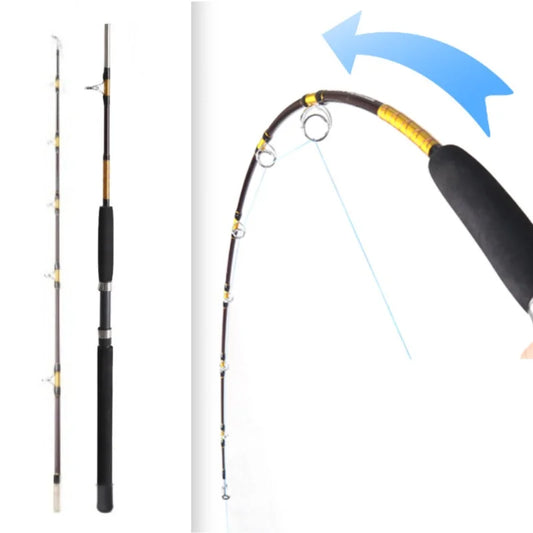 30-60LB Slow Jigging Rod 2 Sections Glass Trolling Rod Boat Fishing Rod, Spinning Saltwater Rod 2.1m/6.89ft 1.8m/5.91ft