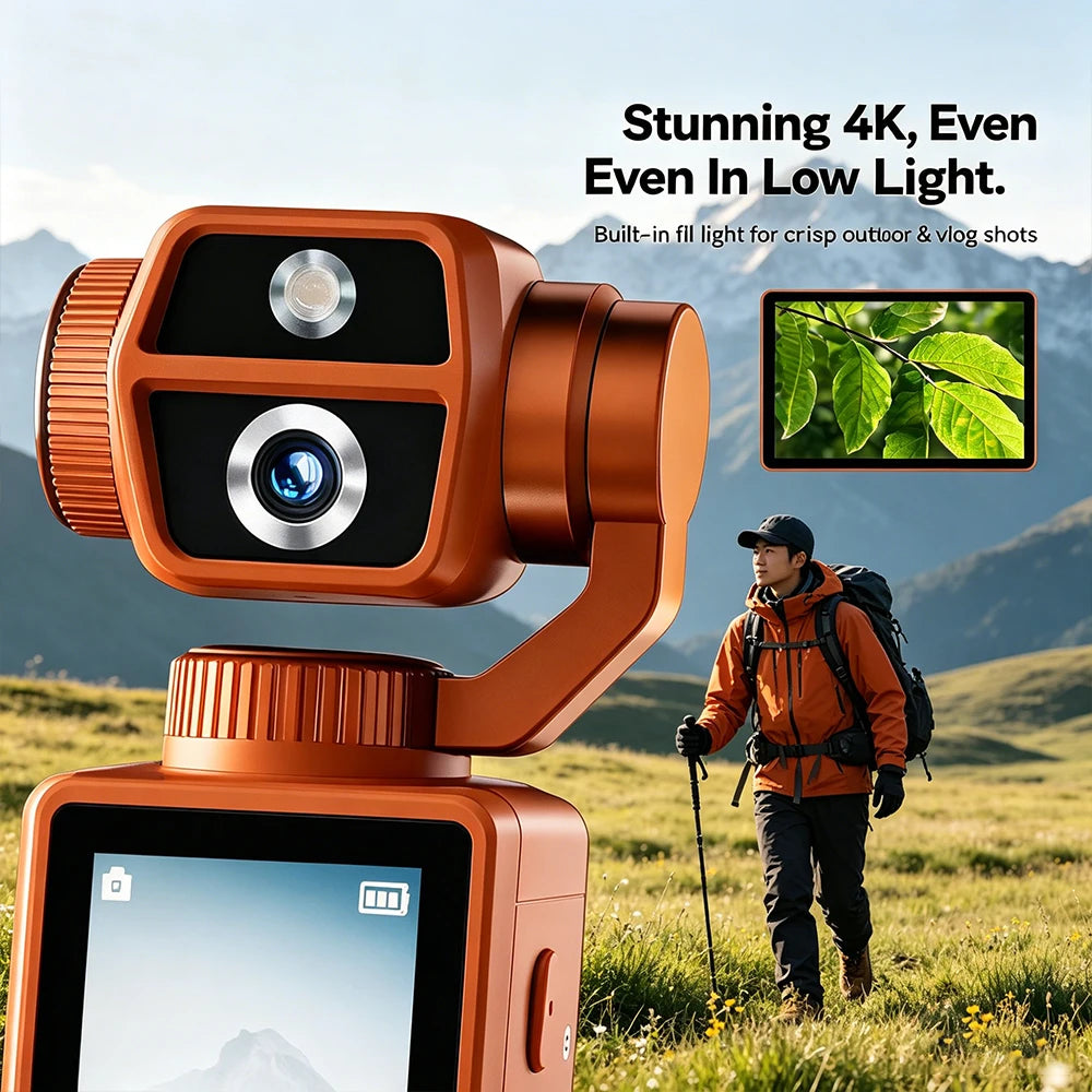 Q9 4K HD Pocket Video Camera Auto Focus 180° Rotatable Lens 32GB Outdoor Sports Vlog Cam for Meeting Travel Multi-color Option