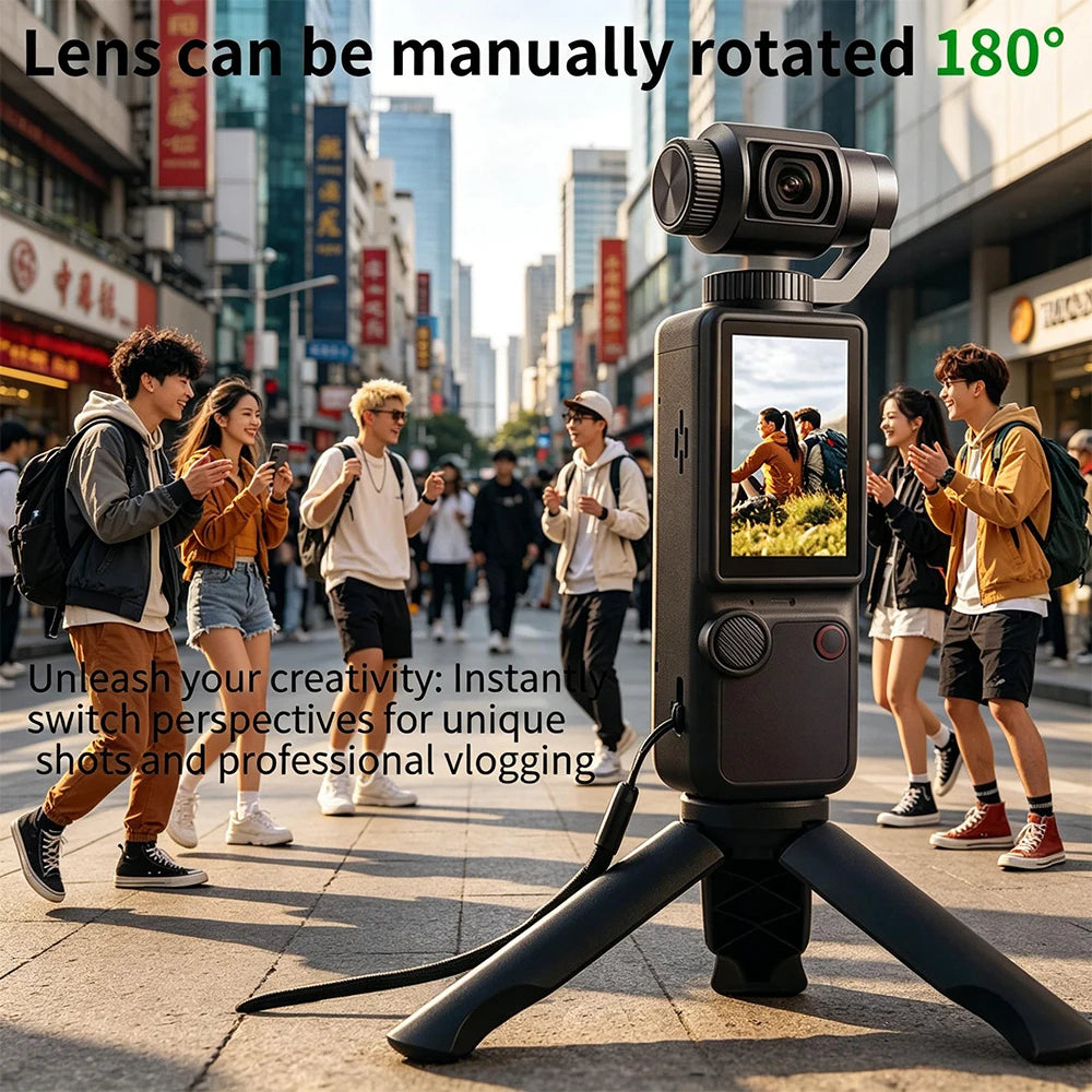 Q9 4K HD Pocket Video Camera Auto Focus 180° Rotatable Lens 32GB Outdoor Sports Vlog Cam for Meeting Travel Multi-color Option