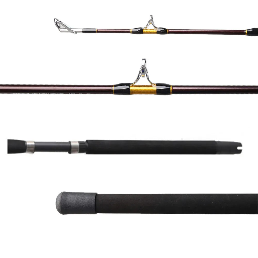 30-60LB Slow Jigging Rod 2 Sections Glass Trolling Rod Boat Fishing Rod, Spinning Saltwater Rod 2.1m/6.89ft 1.8m/5.91ft