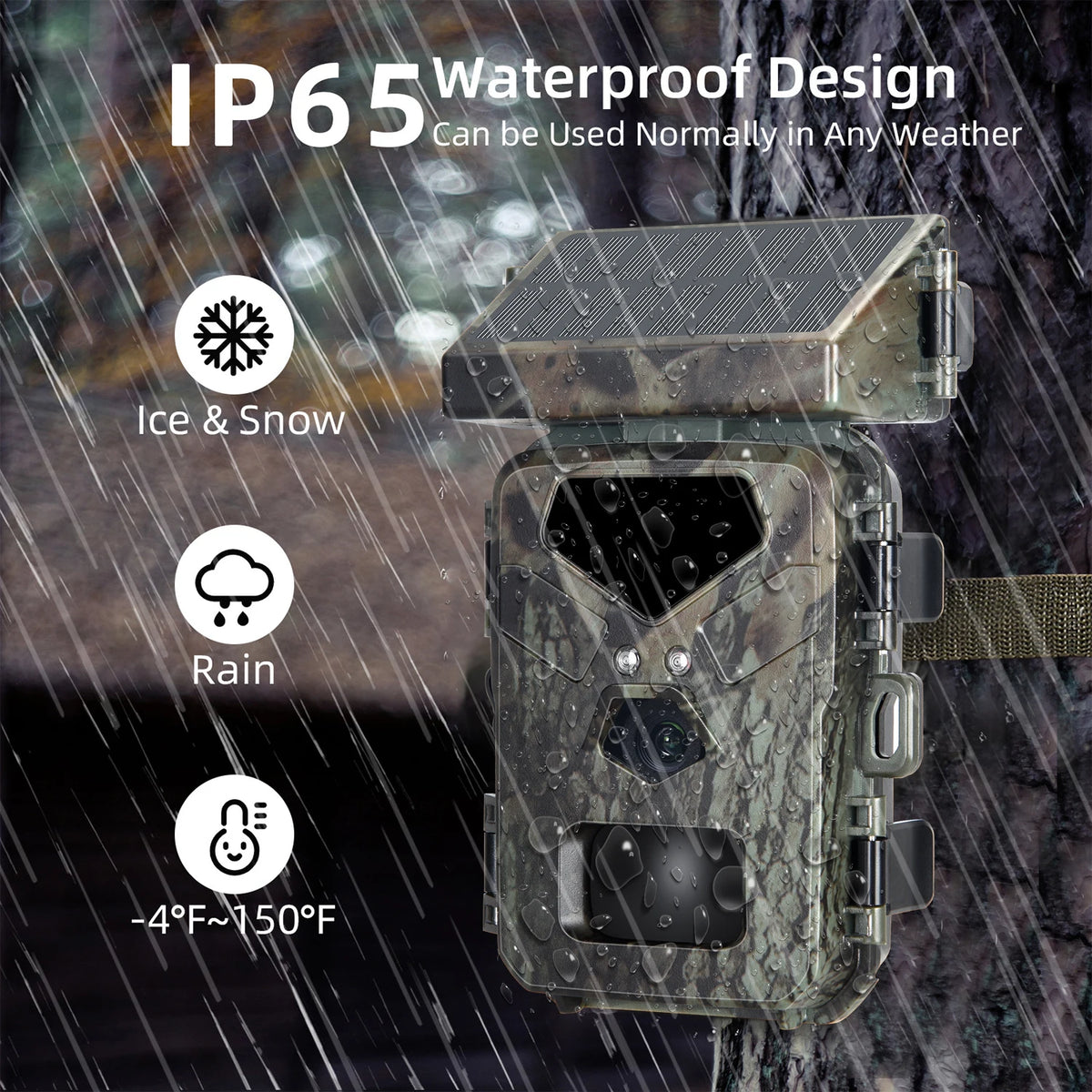 Suntekcam Mini Solar Trail Camera, 20MP 1080P Night Vision IP65 Waterproof, 0.5s Trigger Deer Scouting Wildlife Monitoring