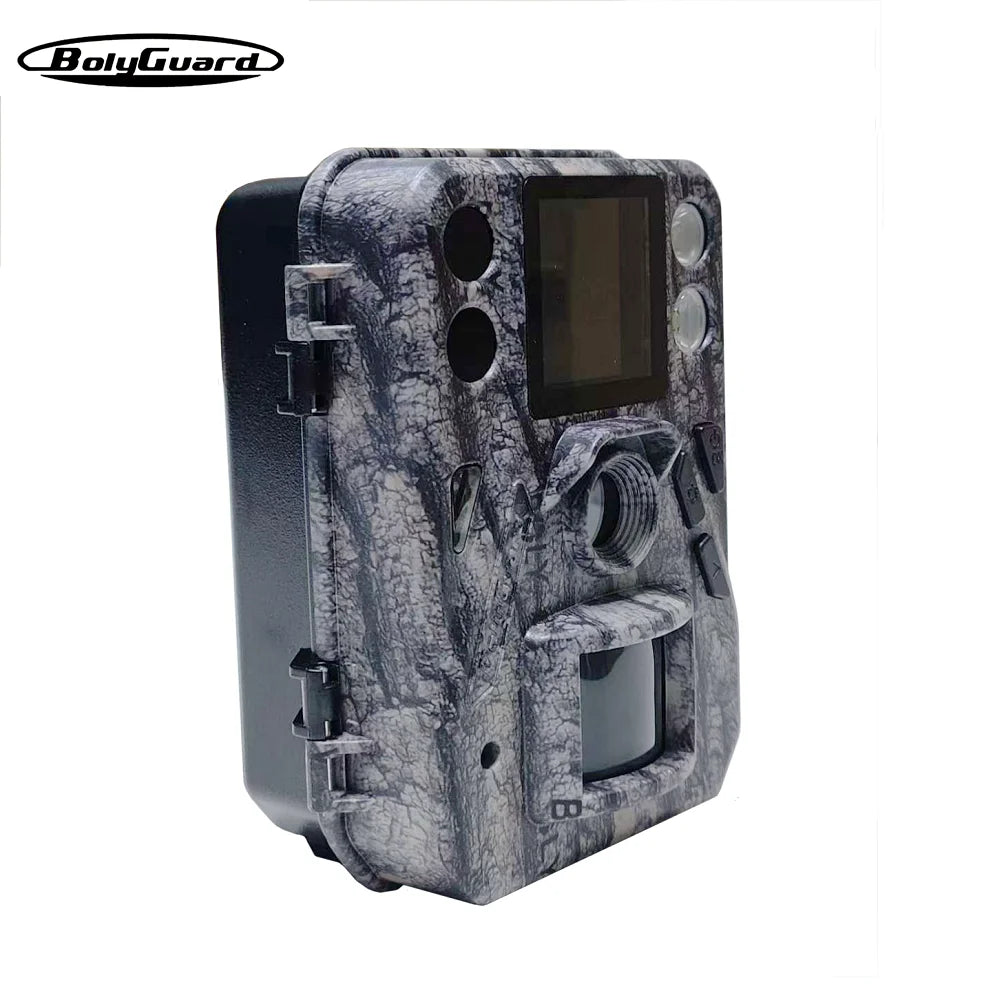 BolyGuard SG520-Plus Trail Camera-4K/48MP Night Vision Wildlife Hunting Game Camera with 940nm Black IR&White LED, Solar Ready