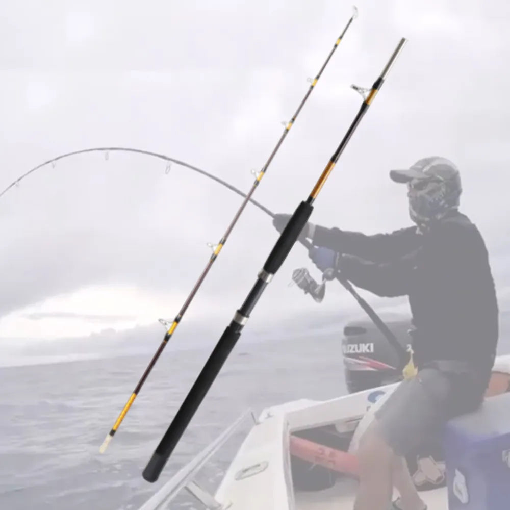 30-60LB Slow Jigging Rod 2 Sections Glass Trolling Rod Boat Fishing Rod, Spinning Saltwater Rod 2.1m/6.89ft 1.8m/5.91ft